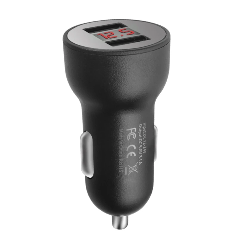 DC 12V 24V двойной зарядное устройство USB цифровой светодиодный дисплей напряжения тока 2.1A адаптер