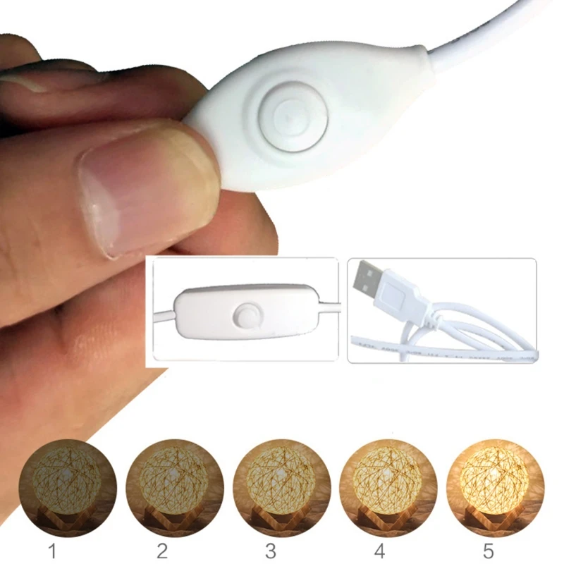 Настольная лампа регулируемая ротанговая Пальма клубок светодиодный настольный