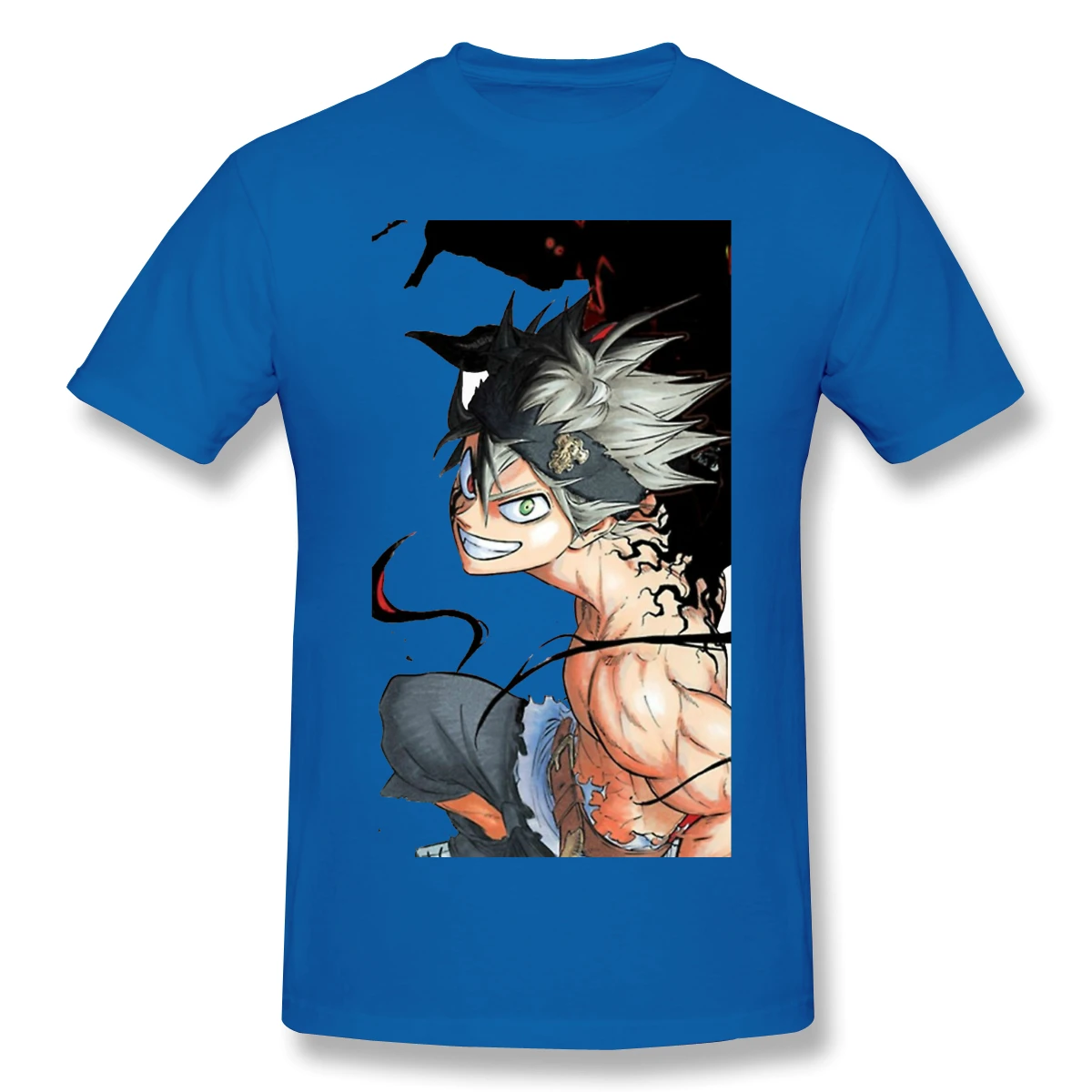 

Men Black Clover Black T-Shirt _ Pure Cotton Tees Harajuku TShirt