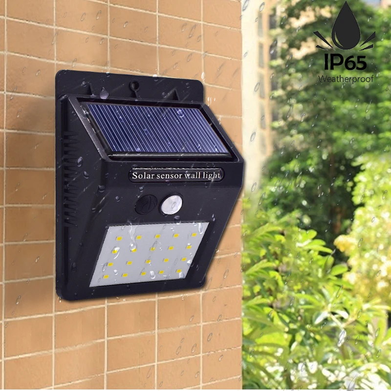 

20 LED Solar Light Motion Sensor Waterproof Wireless Solar Power Lamp Outdoor Garden Wall Yard Deck Bright Security Night Lights