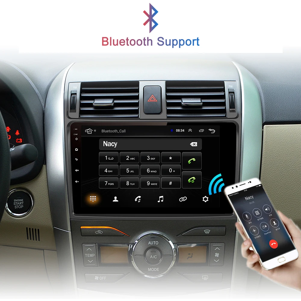 2Din Android 10 автомобильный Радио мультимедийный плеер GPS навигация Wifi для Toyota Corolla