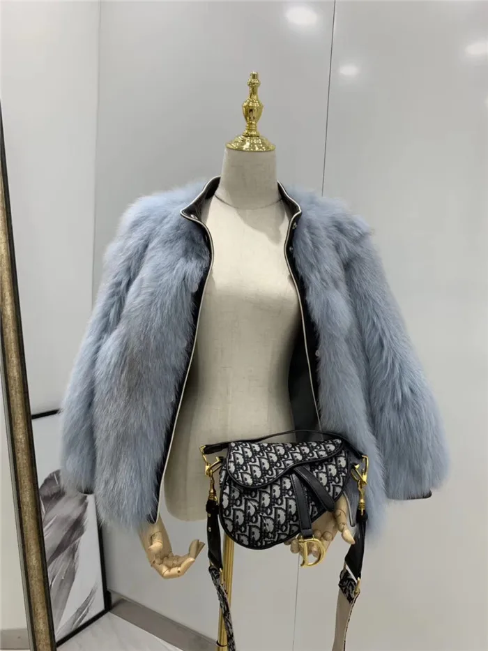 Abrigos mujer invierno шуба из натурального Лисьего меха женская зимняя короткая Повседневная мотоциклетная Лоскутная куртка из натуральной кожи Верхняя одежда