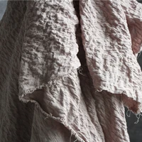 retro cotton linen crepe pleated fabric diy patchwork decor skirt dress coat clothes designer fabric