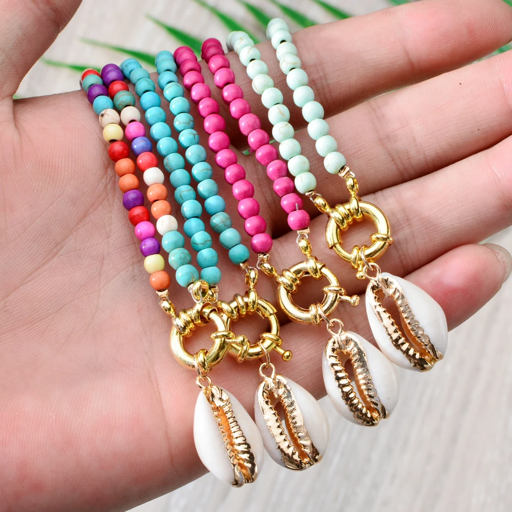 Очаровательные длинные ожерелья ручной работы из сплава с натуральным