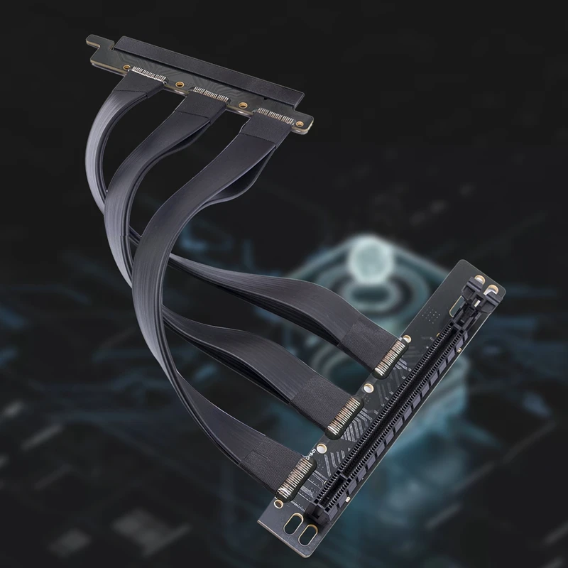 

PCI E 4.0 X16 Extension Cable Graphics Card Connector Flexible Cable Adapter Support All PCI-E Devices andGraphics Card