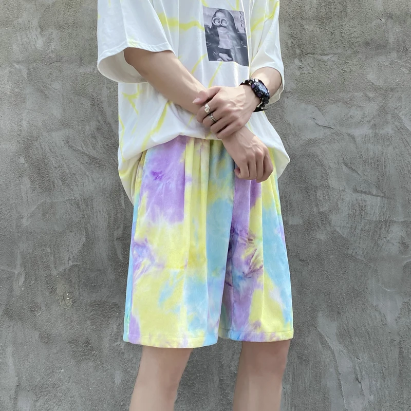 

Summer Tie-Dye Shorts Men's Fashion Casual Camouflage Shorts Men Streetwear Loose Hip-Hop Shorts Mens Beach Shorts Mens M-3XL