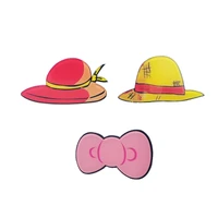 lovely acrylic brooches two hats and a bowknot brooch pins%ef%bc%8cit is very beautiful to wear on the collar schoolbag backpack
