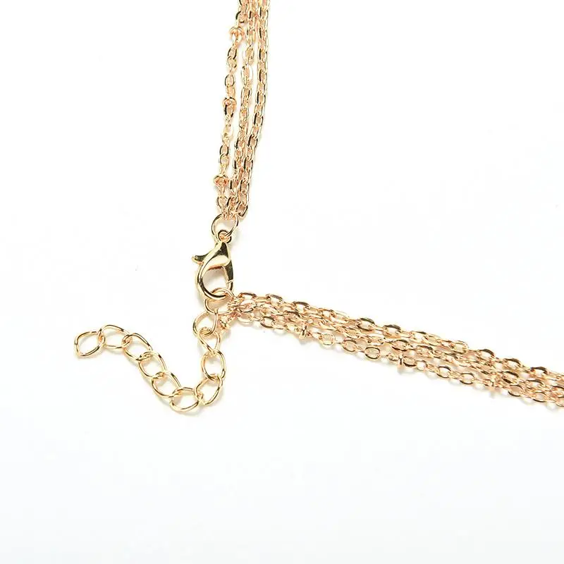 Золотые бусы и длинные кулоны в полоску ожерелья ювелирные изделия модная рука