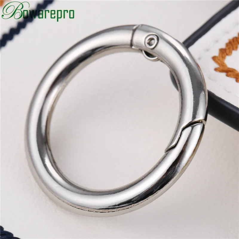 25mm Silver Bowarepro 5 шт. кольцо открывающийся брелок кожаная сумка ремень собачья цепь пряжка застежка зажим пусковое устройство крюк детали для сумок аксессуары - Цвет: 25mm Silver