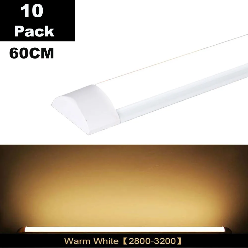 10pc 60CM 3000K 10 шт. светодиодный светильник для очистки ламповый светильник s 0,6 м 0,9 м 1,2 м AC85-265V светодиодный светильник для очистки лампочек для внутреннего дома Пылезащитная противотуманная панель 30 Вт 40 Вт - Испускаемый цвет: 10pc 60CM 3000K