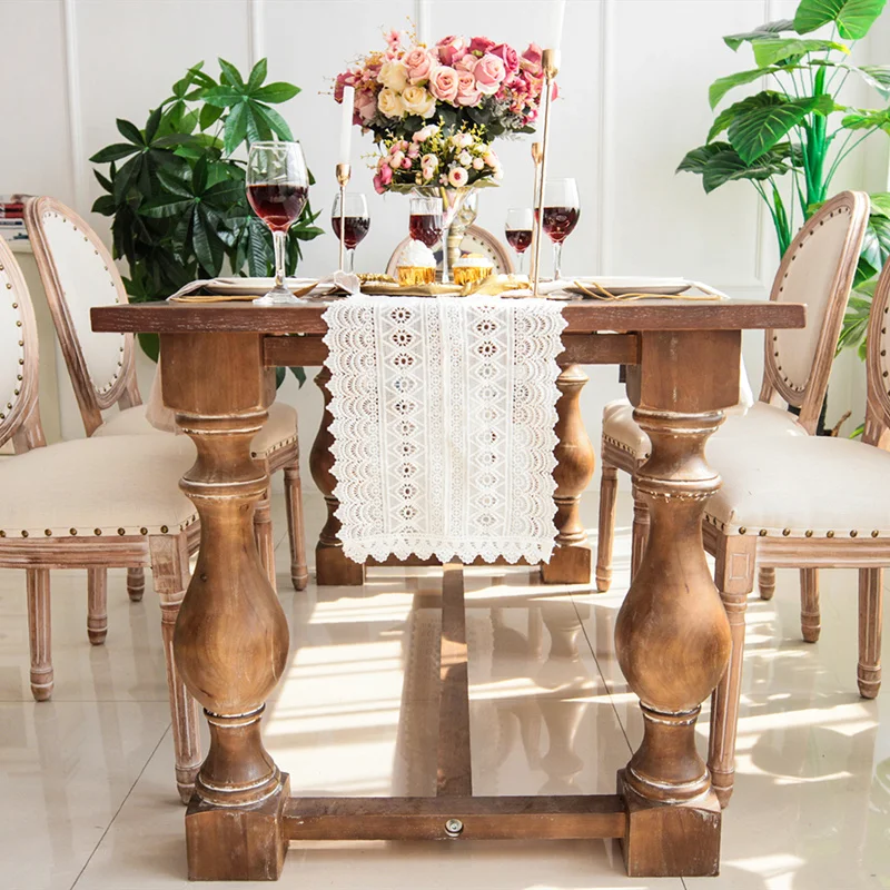 Бесплатная доставка макраме настольный бегун Свадебный декор стола свадебные