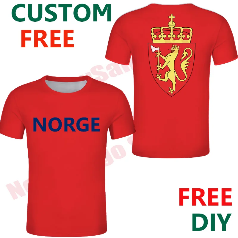 Бесплатная индивидуальная футболка Норвегии футболки Norge с эмблемой без флага