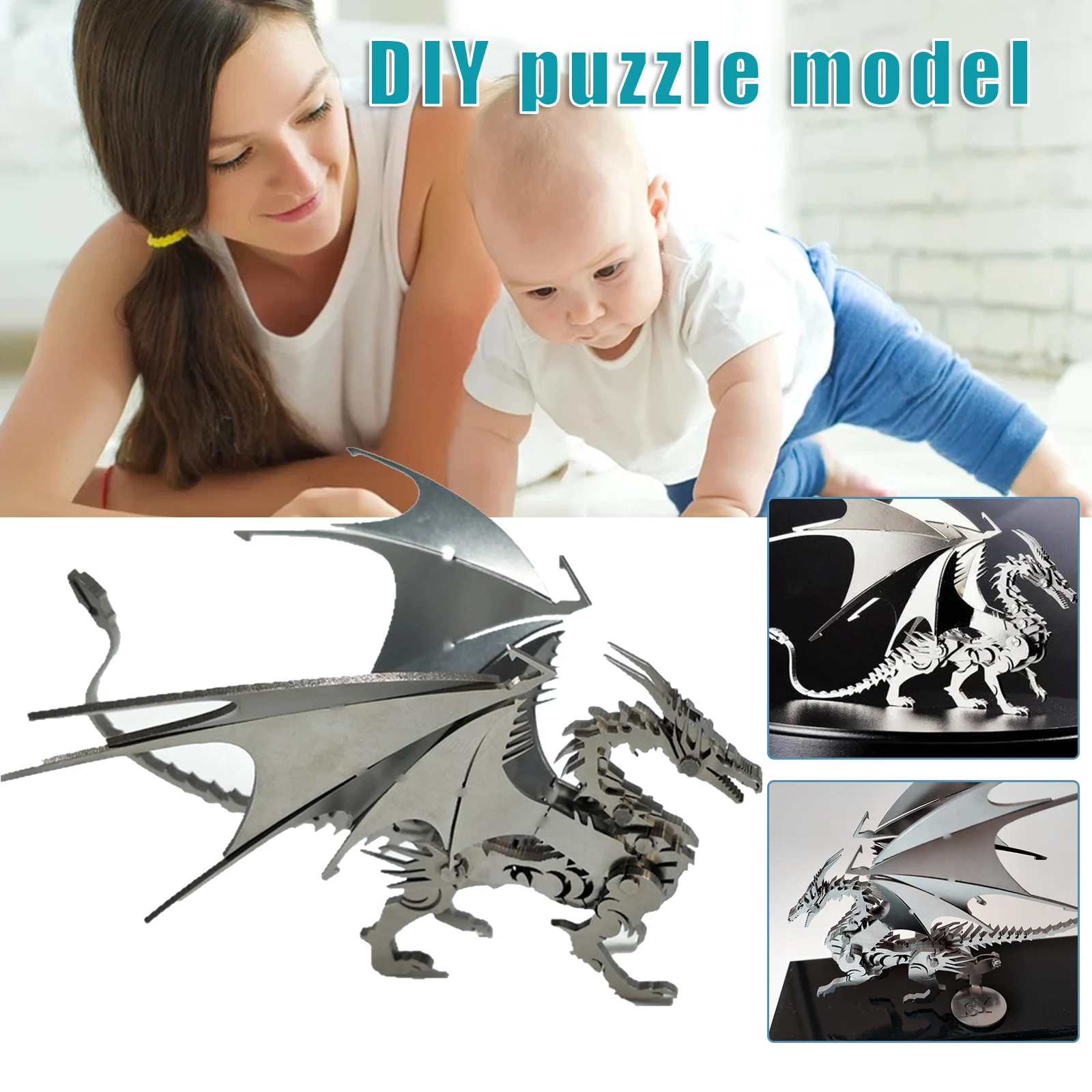 

Металлический 3D-пазл из нержавеющей стали для сборки своими руками, модели животных, пазл, отличный подарок для детей