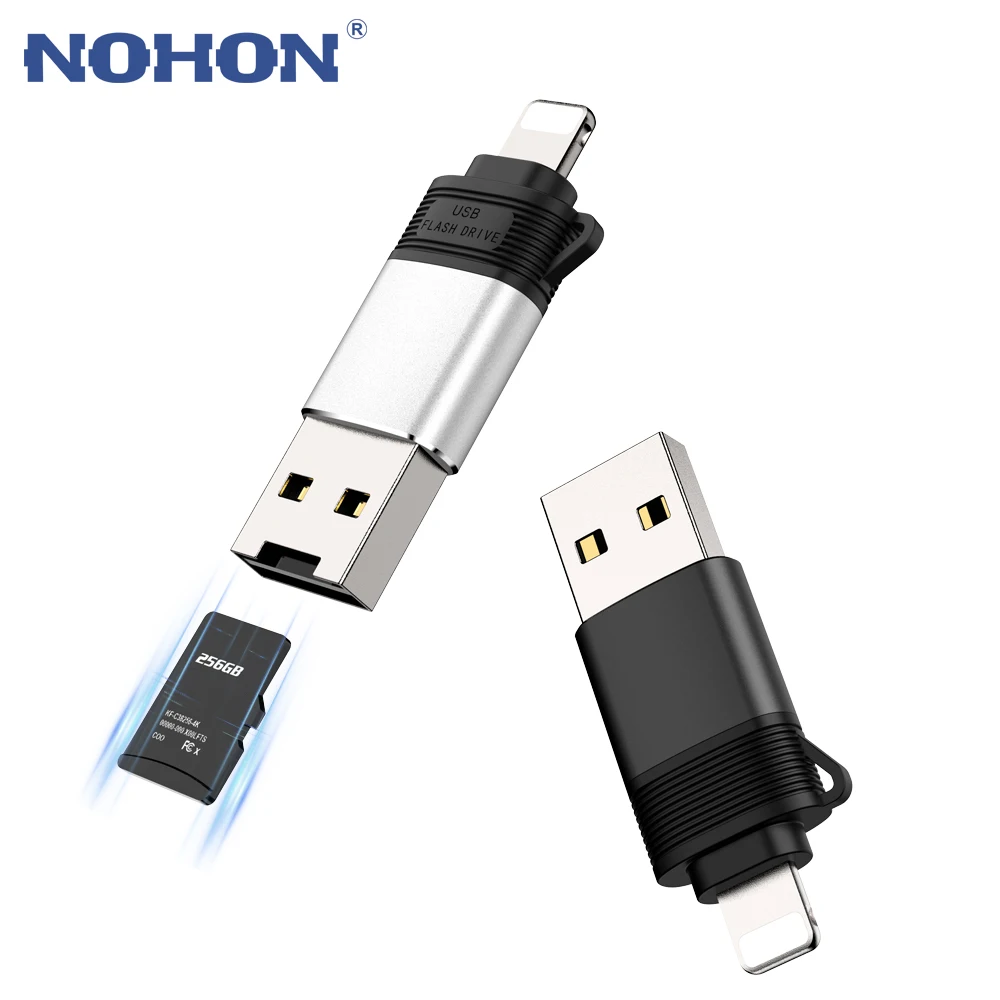 Адаптер OTG для lightning/USB/TF Card Reader iPhone 7/8/6/6s Plus/11 Pro/X/XR/Xs Max/iPad/iOS 12/13|Переходники и
