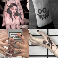 black block clown temporary tattoo sticker men women body art arm waist fake tattoos waterproof finger tatoo t1917