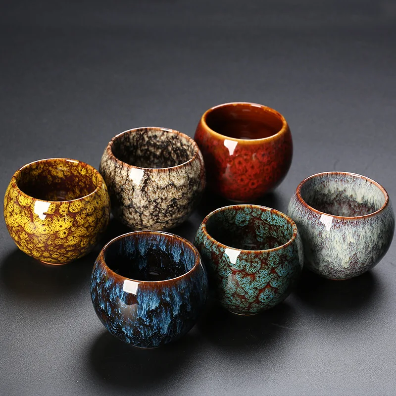 

Chinese Teaware Tasting Tea Coffee Wine Whisky Cup Creative Color Ceramic Teacup 120ml Arabic Espresso Cup Service Mug Drinkware