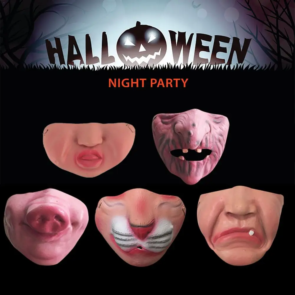 Косплей страшная маска Забавный Латекс Хэллоуин Половина бар танец Вечеринка