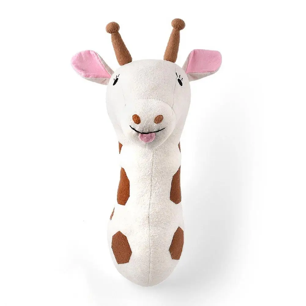 

Children's Bedroom Plush Animal Head Wall Pendant Creative Light Luxury Decoration