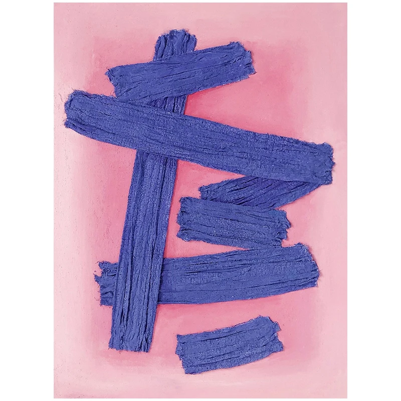 Ручная роспись маслом на холсте 3D абстрактная ярко-розовая синяя гостиная