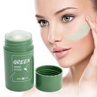 green tea cleansing solid mask purifying clay stick mask oil control anti acne eggplant skin care face whitening moisturizing