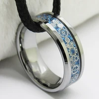 ygk jewelry gear ring women mens wedding anniversary ring 8mm silver bevel with fiber inlay tungsten ring