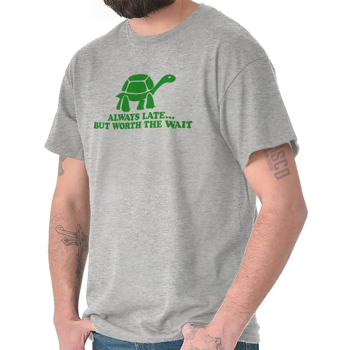 Всегда поздняя но стоит ждать смешная черепаха Классическая футболка с принтом в
