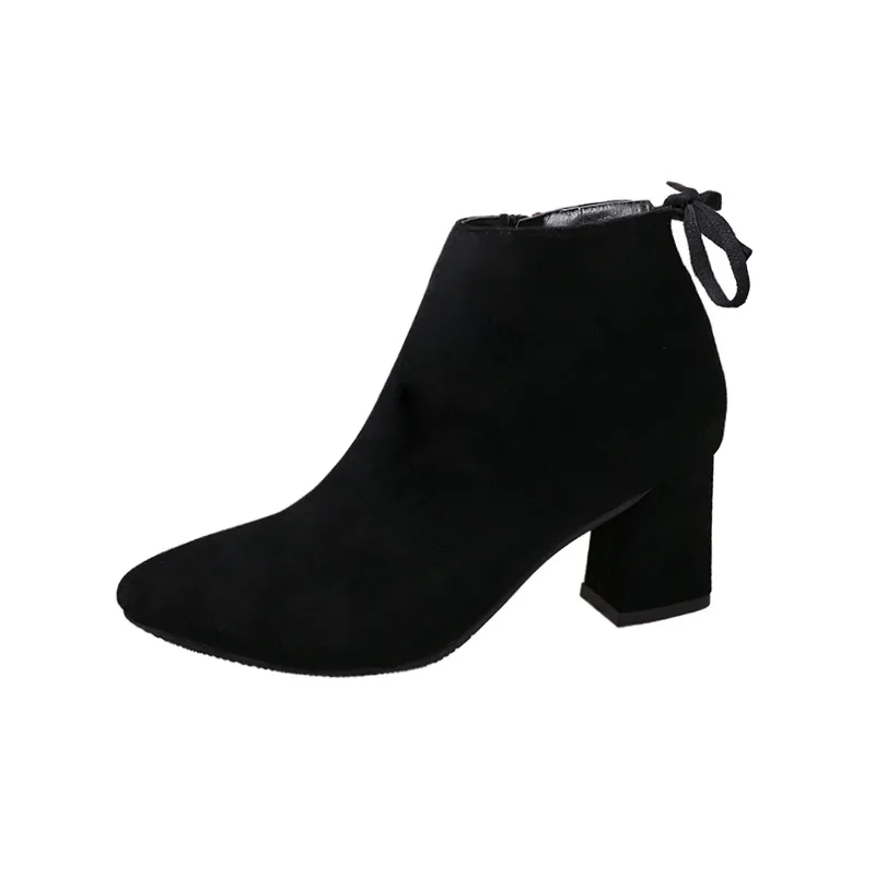 

Women Shoes Ankle Boot Chunky Heel Pointed Frosted Martin Boot Women's Shoes Fashionable 2020 Autumn Winter New Style Zapatos