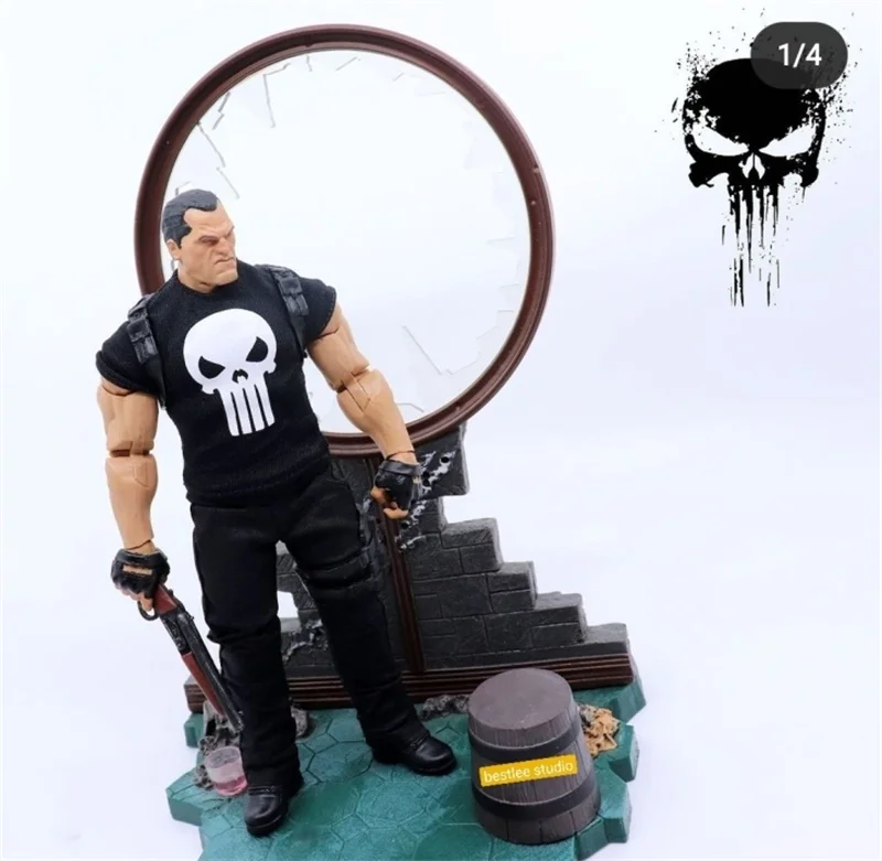 

Hot Sales 1/12 Scale Motorcycle Punish Commoner Black Tights Shirt Casual Pants Trousers For 6 inch Doll Action Figures