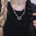 Ожерелье женское с подвеской-бабочкой в готическом стиле