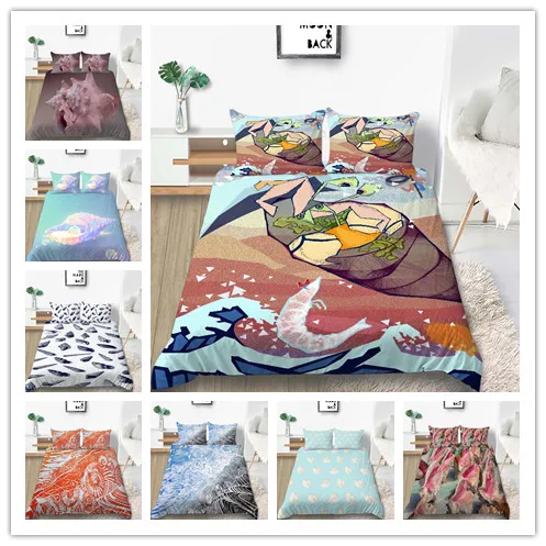 

Комплекты постельного белья с 3D принтом, пододеяльник с красочным принтом раковины и морской ракушки, новый стиль, одинарный, двойной, больш...