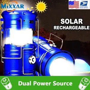 Светодиодный складной туристический фонарь EZK20, на солнечной батарее