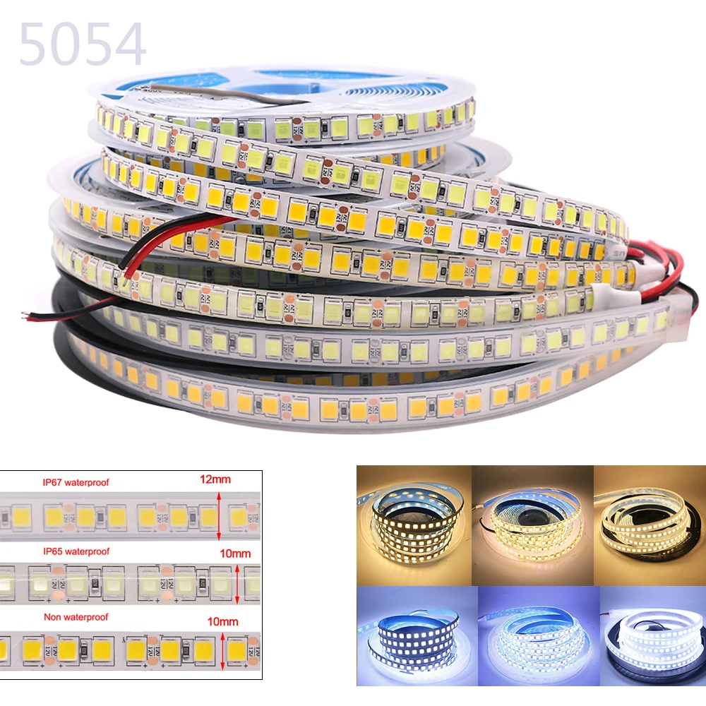 5 м 12 В светодиодный светильник SMD 5054 120 s/M гибкий водонепроницаемый ленточный