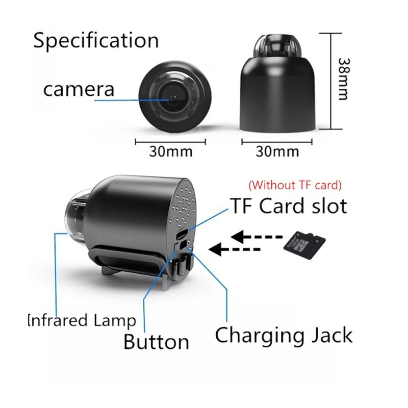 

1080P HD Wireless Ip Camera Mini Surveillance Security Night Vision Motion Detect Camera Wifi Baby Monitor Cam