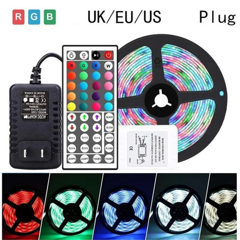 

RGB Color Changing 60 Lamp Meter Lam 44-key Infrared Controller 5V Adpater LED Strip Light SMD3528 Non-waterproof Dropshipping
