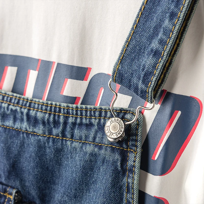 Mens Fashion Suspender Bib Cargo Pants Pockets 2020 Men's Hip Hip Denim Jumpsuit Men big Size Ripped Jeans Overalls Rompers 5XL