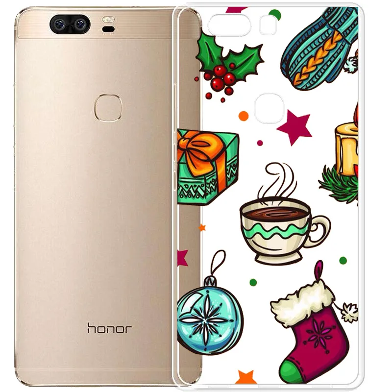 Зимний Рождественский мягкий прозрачный силиконовый чехол для телефона с Санта