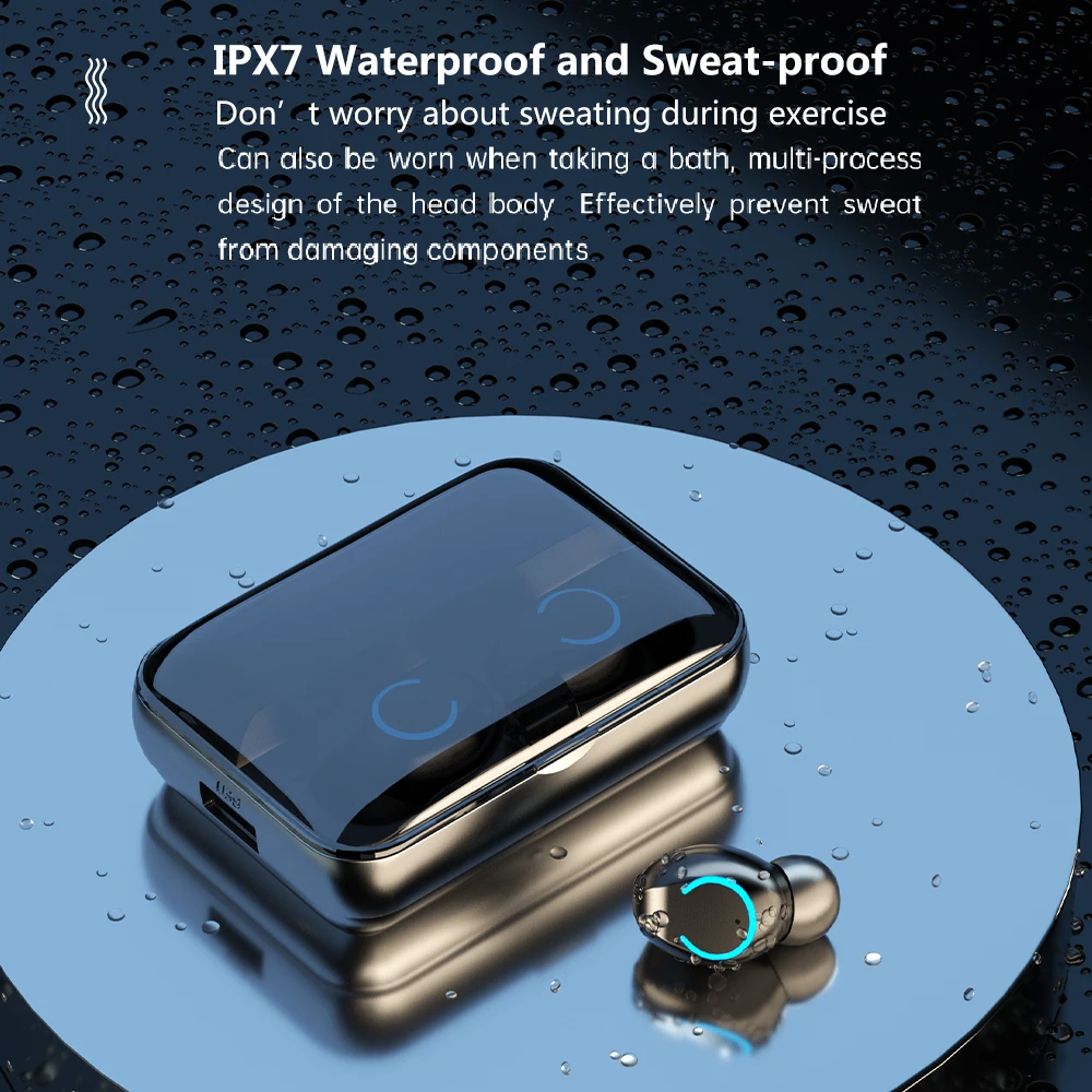 Наушники-вкладыши TWS Bluetooth 5 0 Беспроводной наушники С микрофоном спортивные