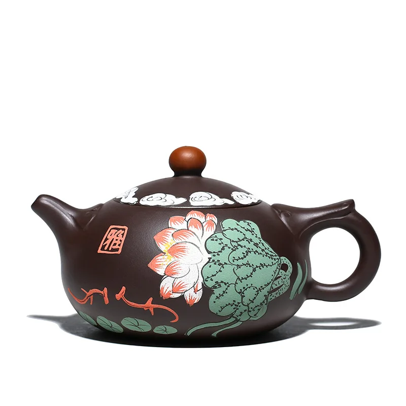 

Old purple clay lotus pond Ruyi teapot