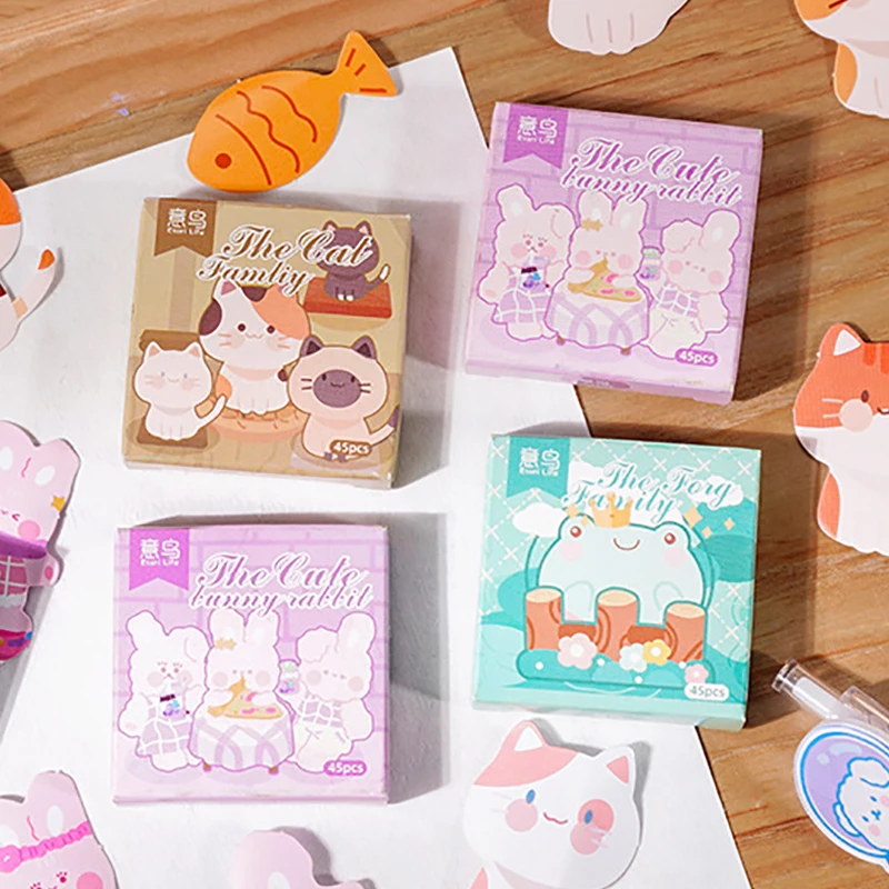 

45 Sheets/box Stationery Stickers Cute Family Series Hand Account Decorate Scrapbooking DIY For Label Diary Album School Supply
