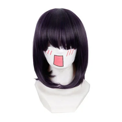 

2019 Kakegurui Midri Ikishima Cosplay Wigs Costumes School Girls Uniforms Dress Vest with Eye Mask and Socks for Halloween Party