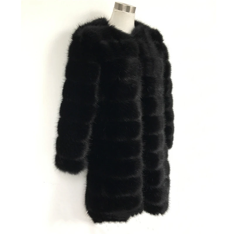Lisa Colly New Black White Luxury Super Long Faux Fur Coat Jacket Women Thick Warm Winter Coat Fluffy Furs Jacket Coat Overcoat