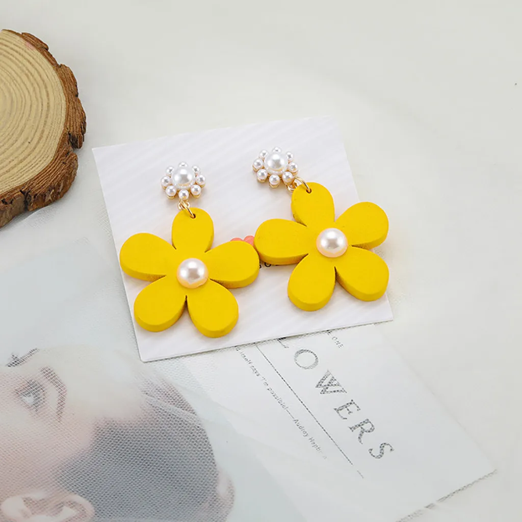 Большие желтые серьги с подсолнухом летние свежие преувеличенные ювелирные