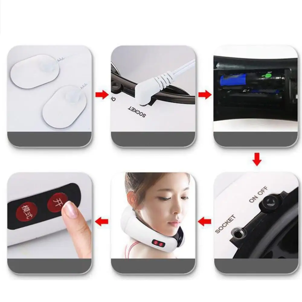 Перезаряжаемый массажер для шеи Электромагнитный импульсный шейного отдела