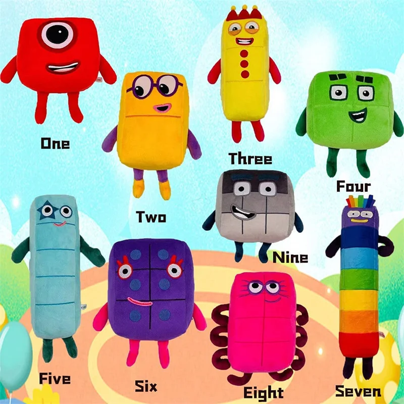 Juego de bloques de n&uacute;meros de 10 piezas, juguete de peluche de dibujos animados, mu&ntilde;ecos de n&uacute;meros, bloques de iluminaci&oacute;n de matem&aacute;ticas, figura educativa, regalo para ni&ntilde;os-1