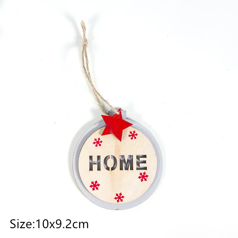 1pc-19-style B home С Рождеством Noel деревянная подвеска рождественские украшения для елки для дома Navidad Natal новогодние украшения - Цвет: 1pc-19-style B home