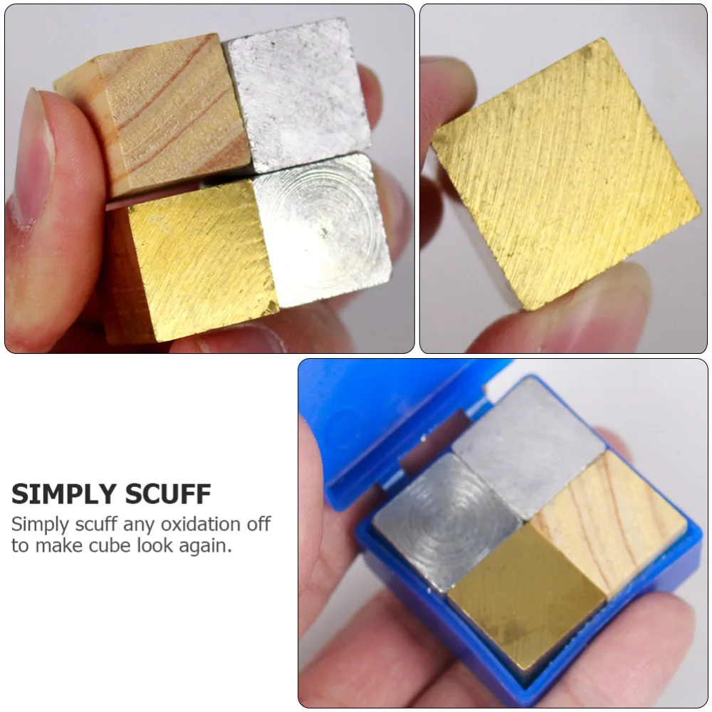 

4pcs Density Cubes Set Metal Block Elements Cube Physical Experiment Equipment
