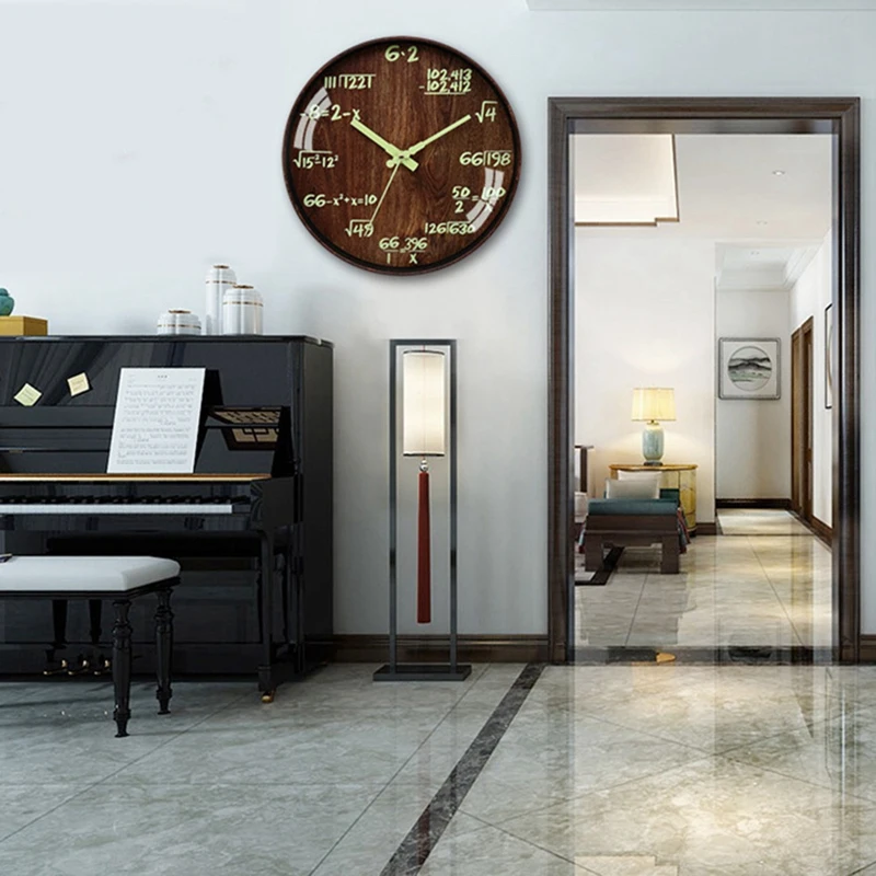 Math Wall Clocks Night Light Silent Clock For Mathematics Teacher Gift Decorative School Home | Дом и сад