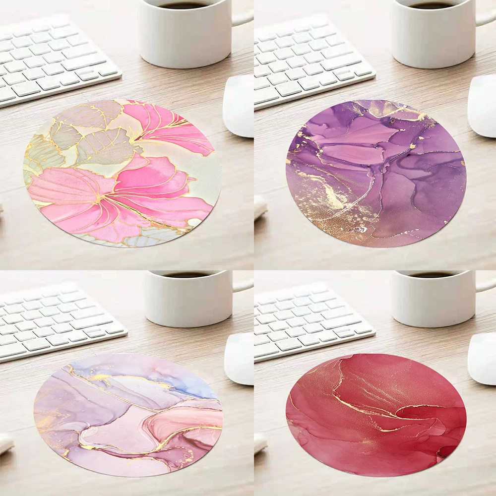 

Color Marble Round Mouse Pad Laptops PC Gaming Gamer Office Home Keyboard Carpet Pad Desktop Gaming Accessories Mousepad Deskmat
