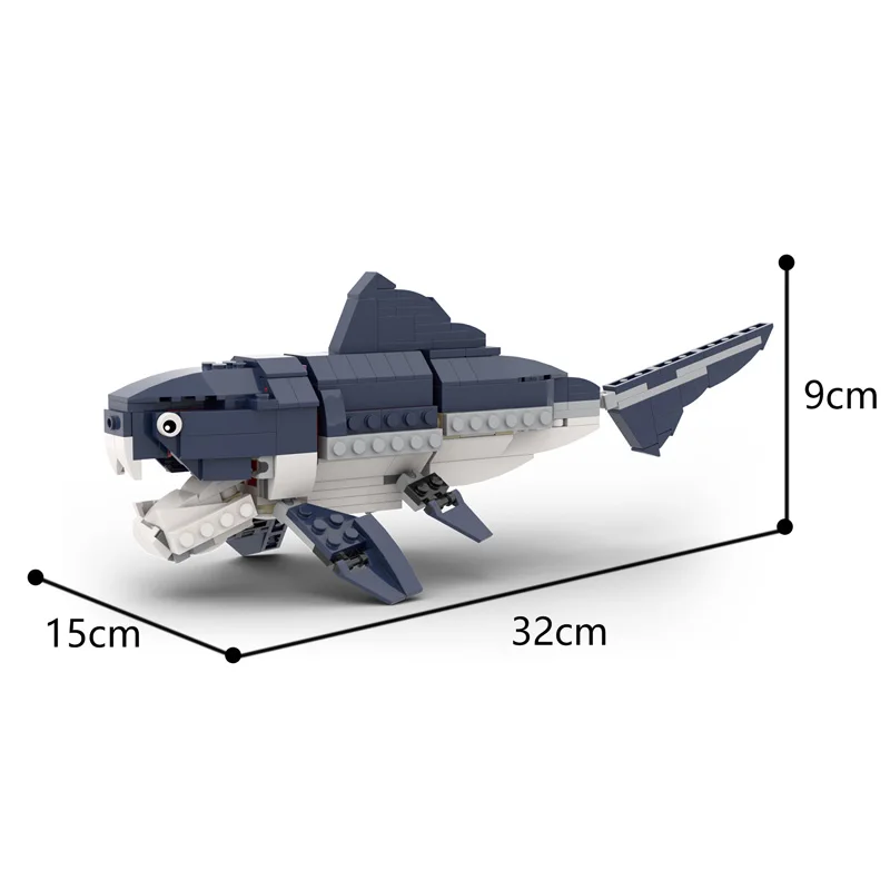 

MOC-56298 Prehistoric Sea Creatures Gear Shark Set Model Building Blocks Deep Sea Creatures City Classic Bricks Toys Gift