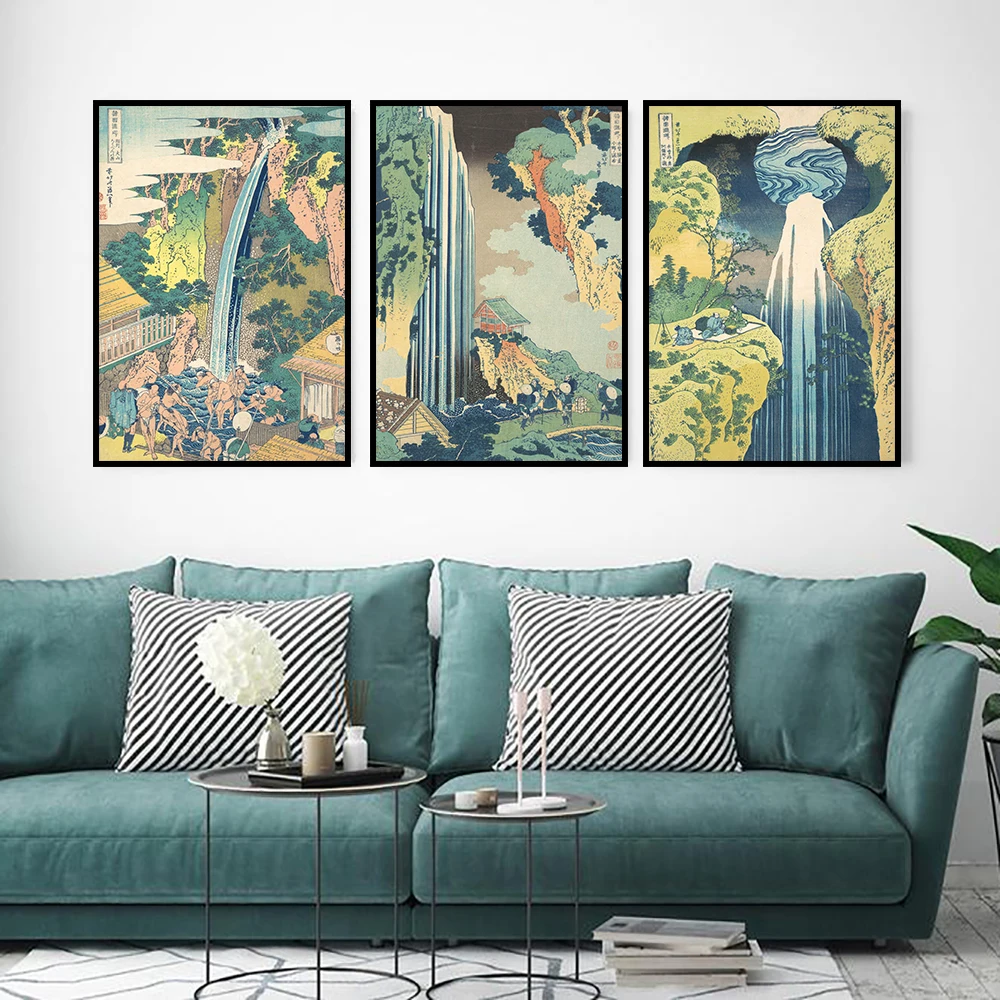 

Modern Room Print Japan Wall Art The Series A Tour Of Waterfalls Vintage Posters Inspirational Painting No Frame Pictures